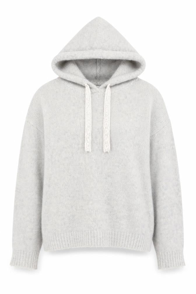 Millenium Women's Ivory Hooded Pullover Jumper One Size