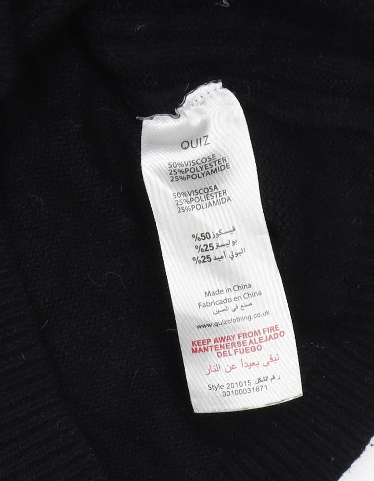Quiz Women's Black Cable-Knit Long Sleeve Jumper