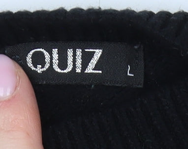 Quiz Women's Black Cable-Knit Long Sleeve Jumper