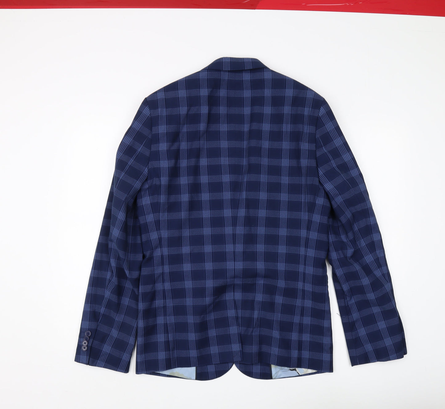 ASOS Men's Blue Check Blazer, Size 38R, Formal Super Skinny Fit