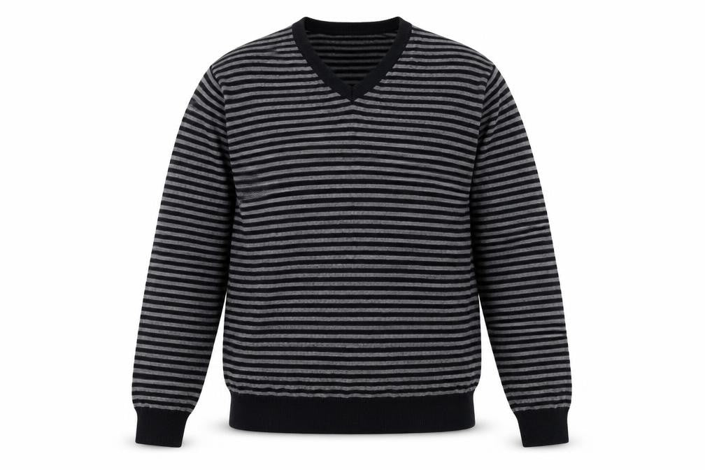 Marks and Spencer Men's Black Striped Pullover Jumper - M