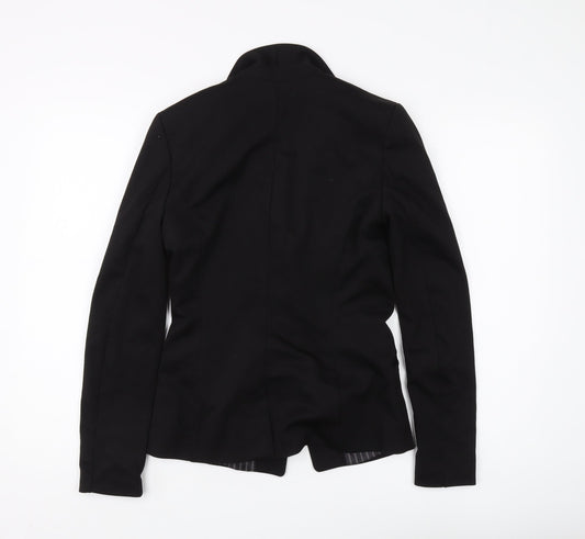 H&M Women's Black Blazer, Size 8, Pinstripe, Regular Fit