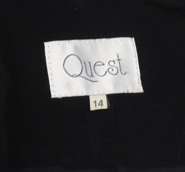 Quest Women's Black Regular Fit Suit Jacket 14