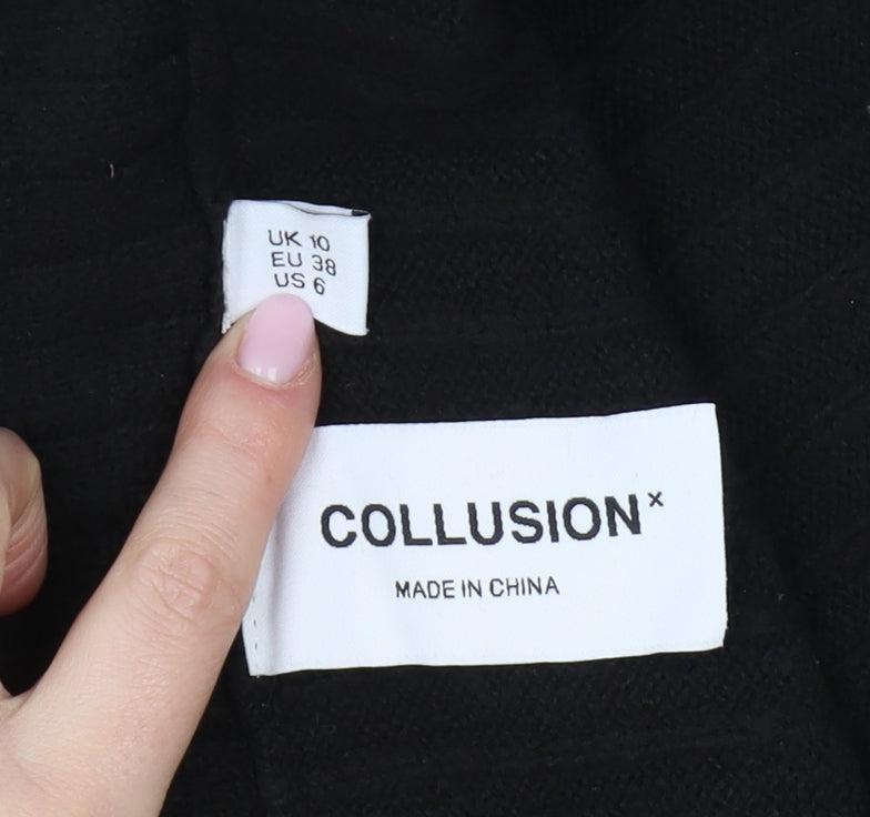 Collusion Women's Black Pullover Jumper, Size 10