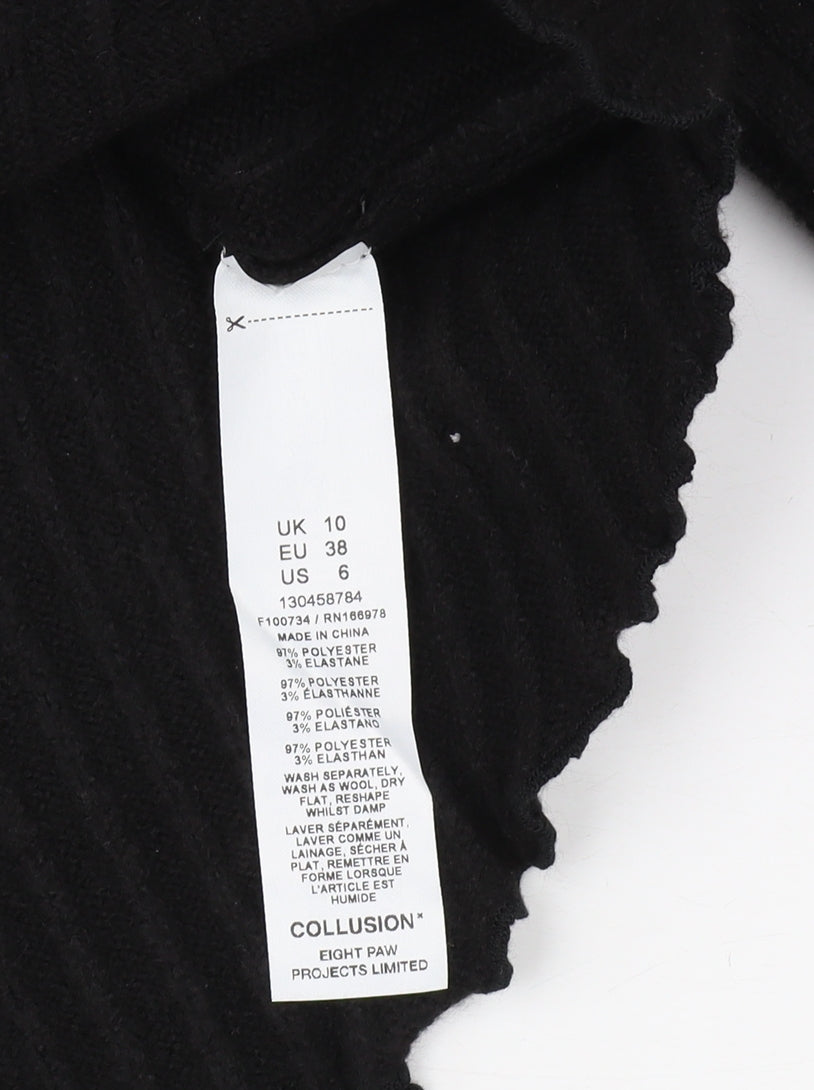 Collusion Women's Black Pullover Jumper, Size 10