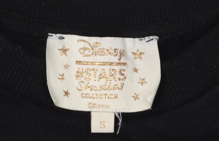 Disney Women’s Black Embroidered Pullover Sweatshirt, S