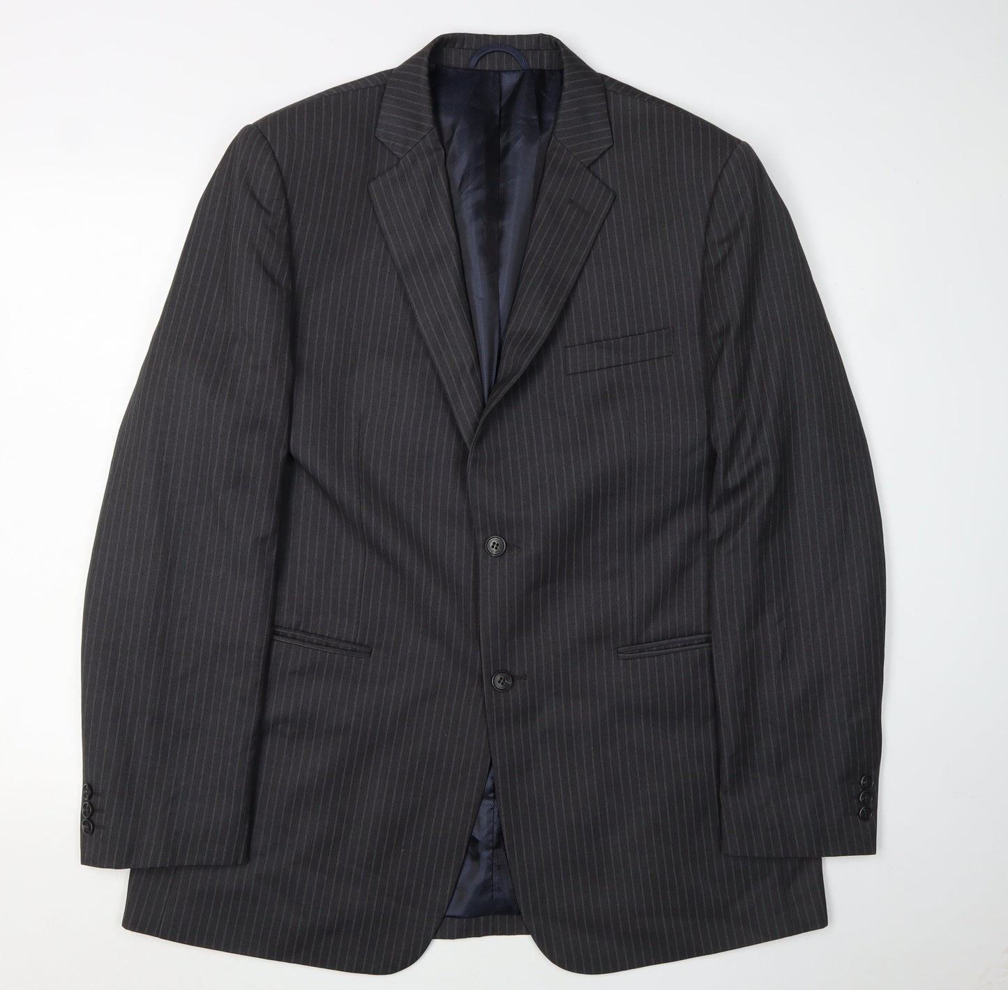 BHS Men's Grey Stripe Blazer 42L, Classic Formal Style