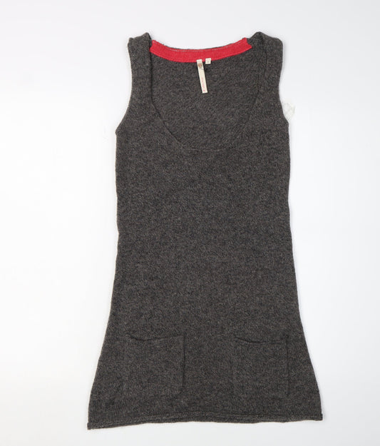 White Stuff Grey Tank Dress Women UK 8 Wool