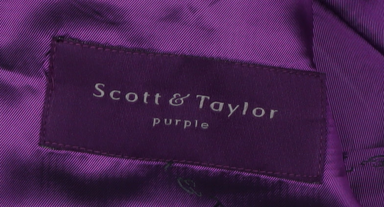 Scott & Taylor Men's Black Regular Fit Wool Suit Jacket 38R