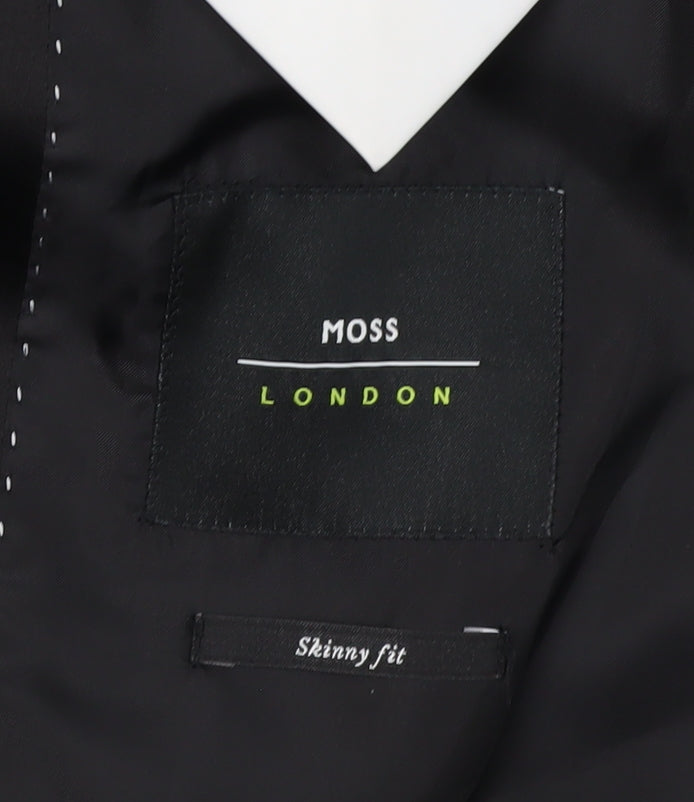 Moss London Men's Black Slim Tuxedo Jacket 38L