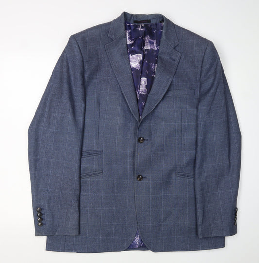Ted Baker Men's Blue Check Blazer 42 Regular Fit