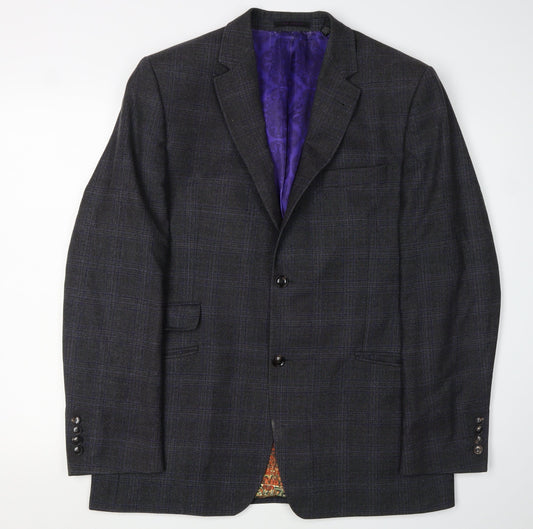 Ted Baker Men's Grey Check Blazer, Size 42R
