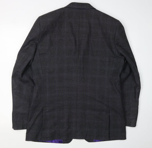 Ted Baker Men's Grey Check Blazer, Size 42R