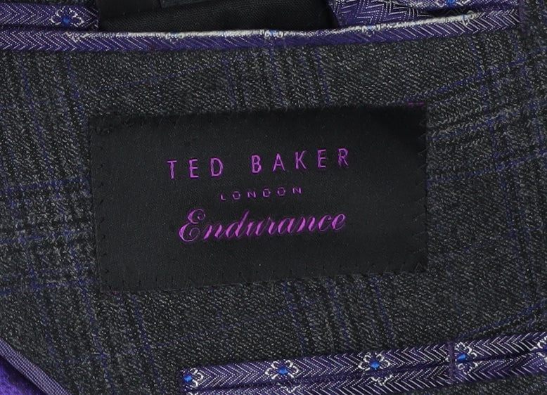 Ted Baker Men's Grey Check Blazer, Size 42R