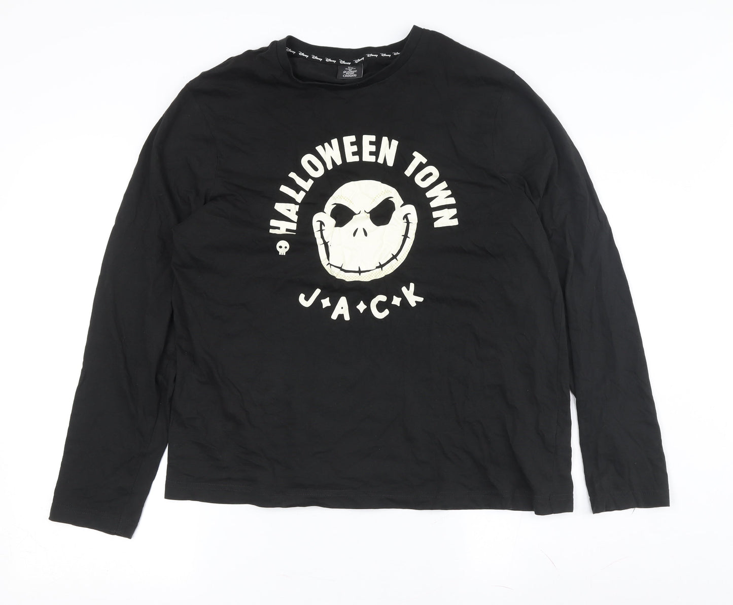 Disney Men's Black Jack Skellington Halloween T-Shirt M