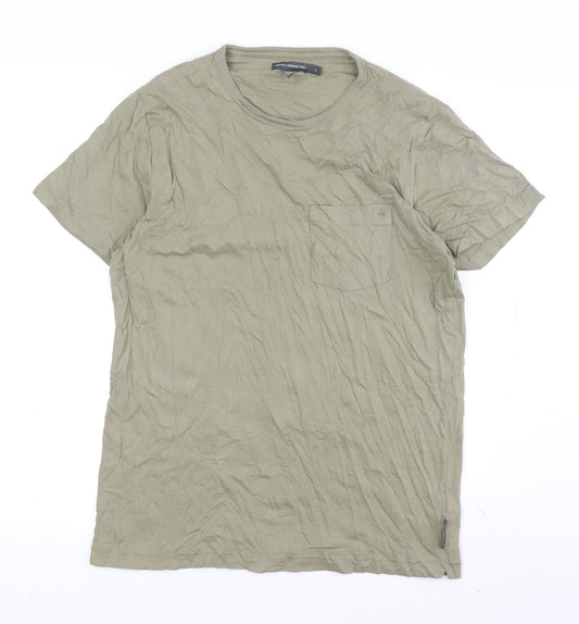 French Connection Men's Green Cotton T-Shirt L