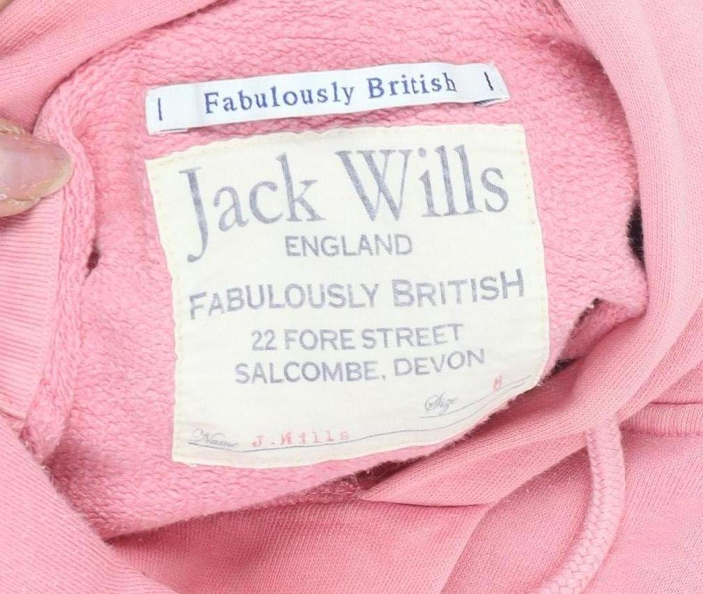 Womens UK M Regular Jack Wills Pink Pullover Hoodie