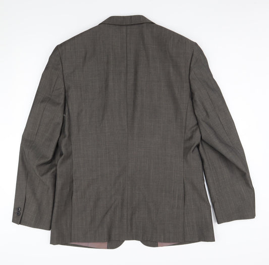 River Island Men's Brown Blazer 42R Polyester Wool
