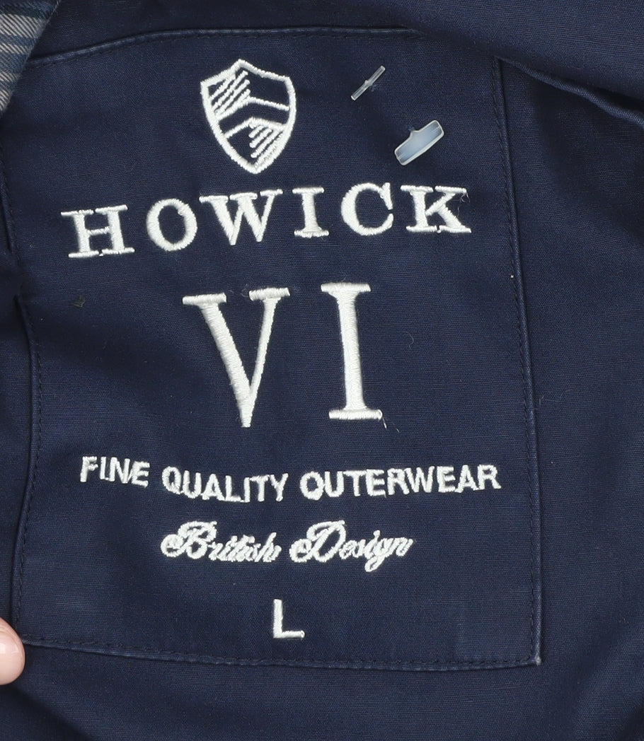 Howick Men's Blue Mid-Length Overcoat - L