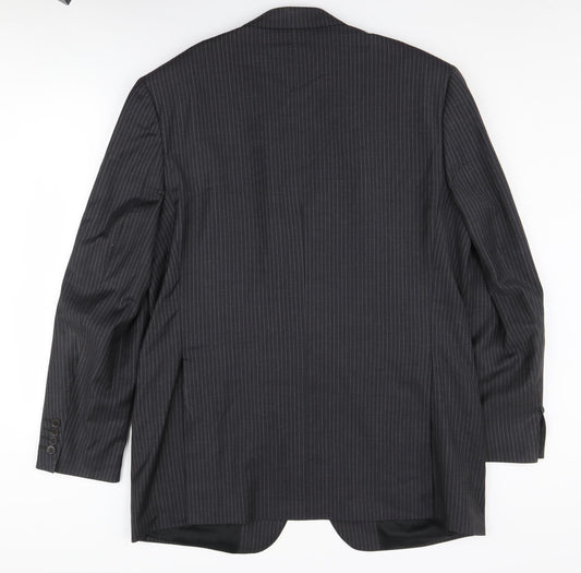 Next Men's Black Striped 42R Suit Jacket