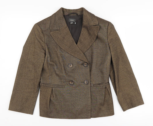 Mexx Women's Brown Blazer Size 12 Double-Breasted