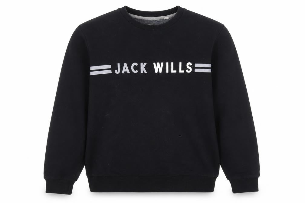 Mens UK XL Regular Jack Wills Black Pullover Sweatshirt