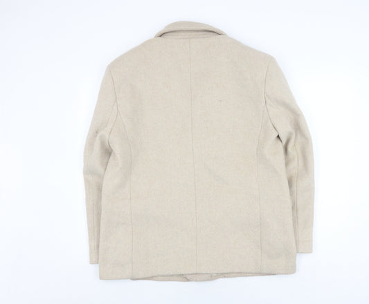 Boohoo Women's Beige Wool Blend Blazer Size 10