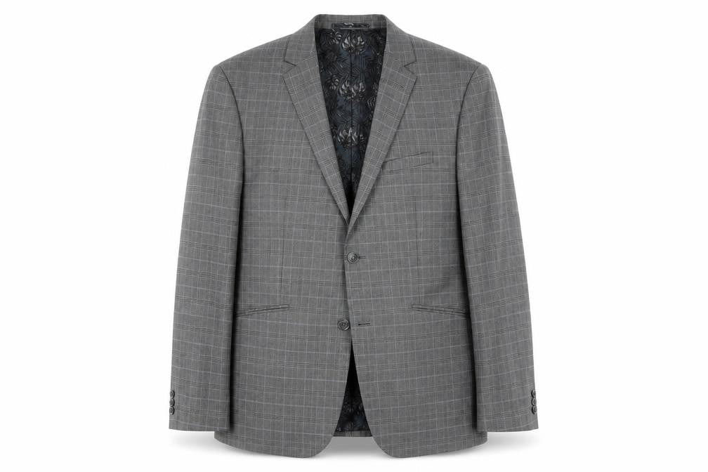 Front view of Taylor & Wright Men's Grey Check 42R Blazer