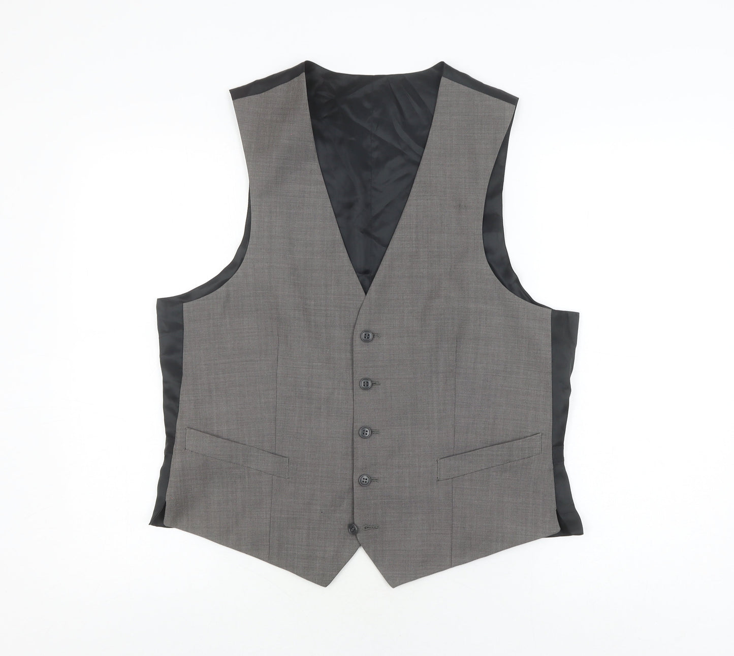 Men's Grey Wool Suit Waistcoat Size 39.5S