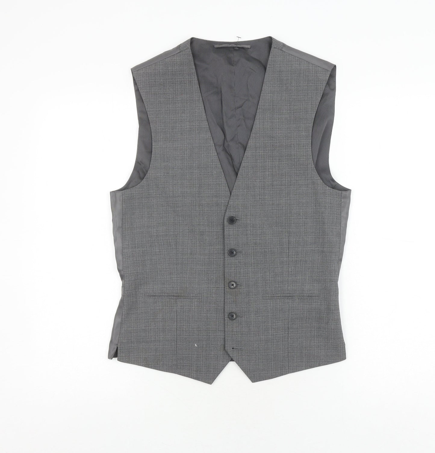 Next Men's Grey Waistcoat, Size 38R, Regular Fit