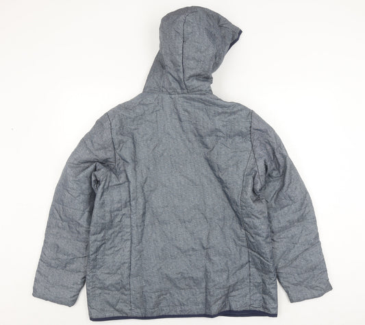 Nathalie Andersen Men's Blue Hooded Puffer Jacket - M