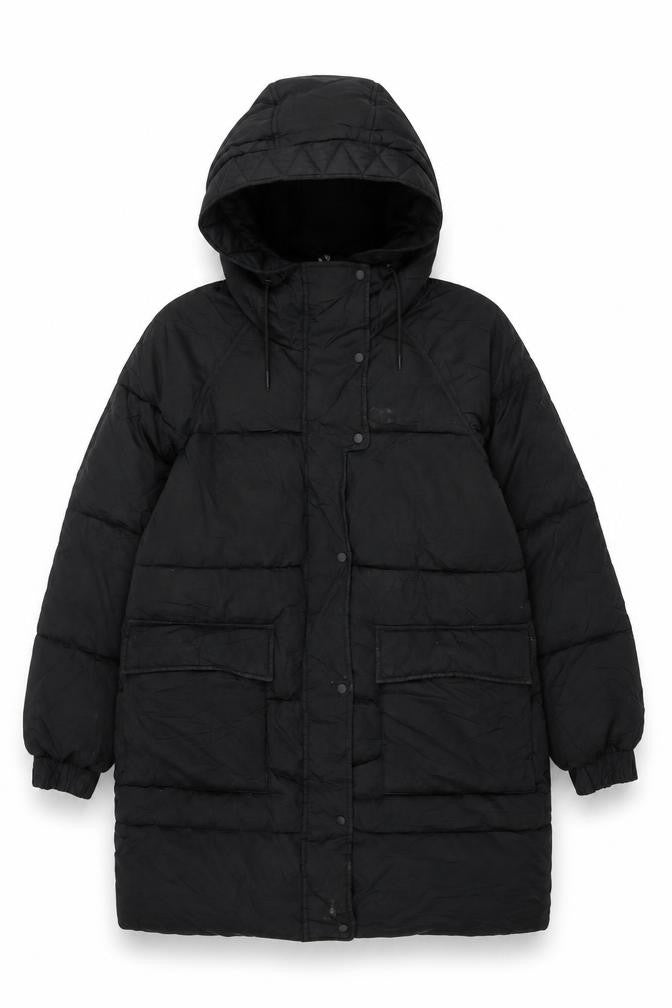 H&M Women's Black XS Puffer Jacket Hooded Winter Coat