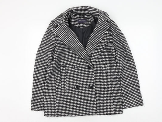 Marks and Spencer Women's Black Pea Coat - Size S Classic