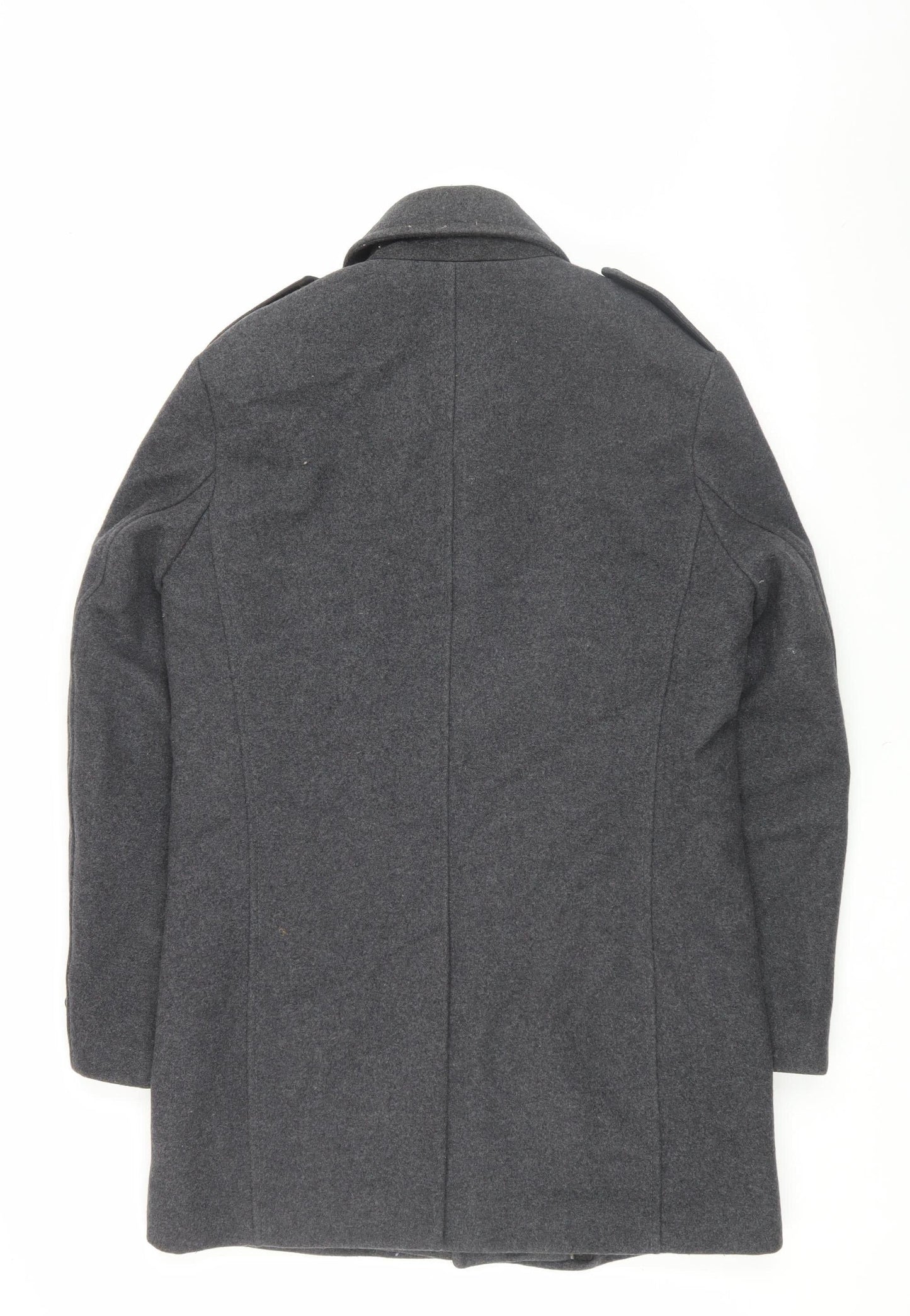 Esprit Men's Grey Military Jacket Wool Coat 38R