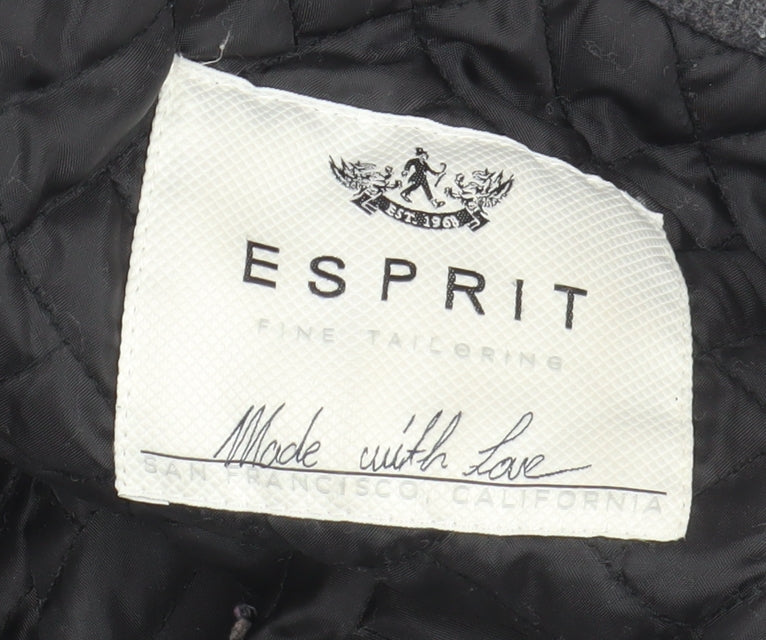 Esprit Men's Grey Military Jacket Wool Coat 38R