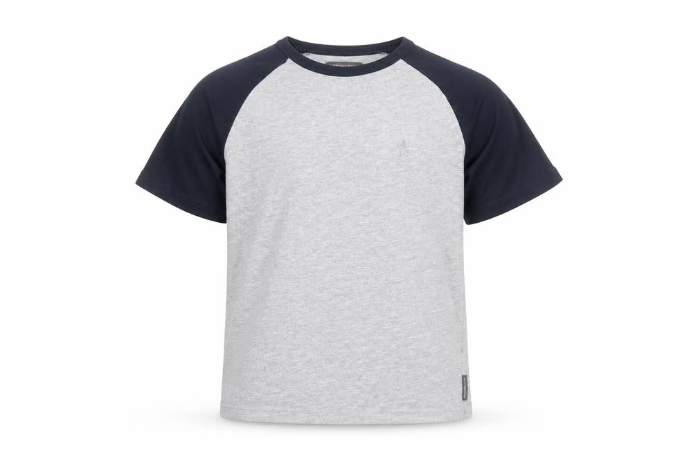 Front view of French Connection boys’ grey colourblock t-shirt 11-12 years