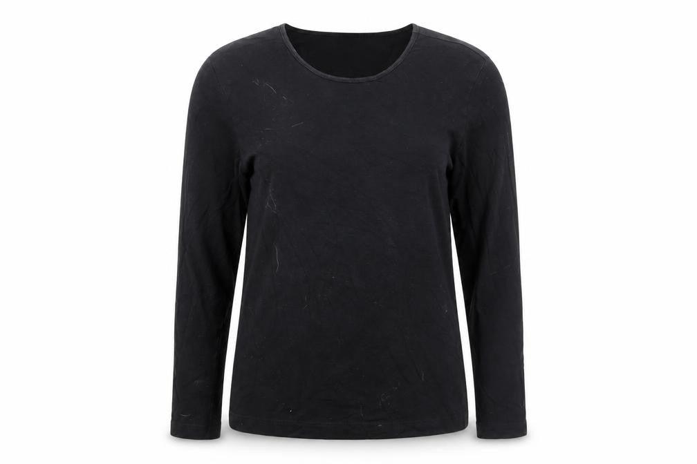 Womens UK Size S Lands' End Black Cotton Blend T-Shirt