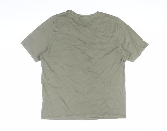 Jack & Jones Men’s Green XL T-Shirt, Cotton, Crew Neck