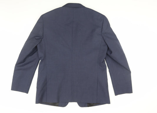 Skopes Men's Blue Wool Blazer, Size 42R, Regular Fit