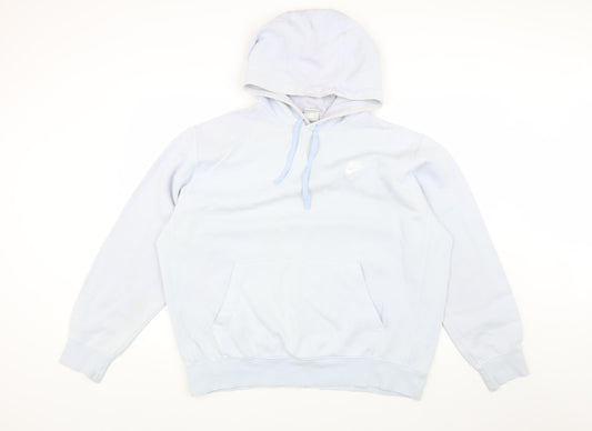 Nike Men's Blue Pullover Hoodie L with Logo