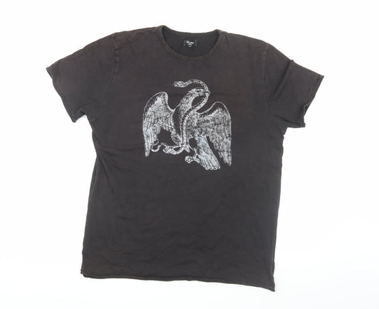 Unified Men's Black Graphic Cotton T-Shirt L