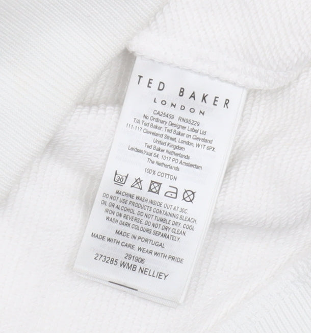 Ted Baker Women's White Pullover Sweatshirt 2XS