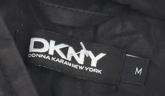 DKNY Men's Black Biker Jacket - Medium, Classic Style