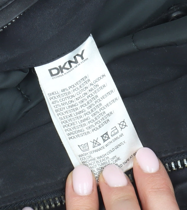 DKNY Men's Black Biker Jacket - Medium, Classic Style