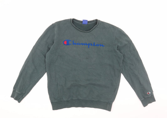 Champion Men's Green Pullover Sweatshirt M Logo