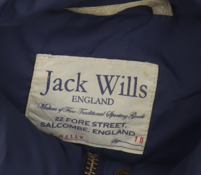 Jack Wills Women's Blue Puffer Waistcoat Size 10