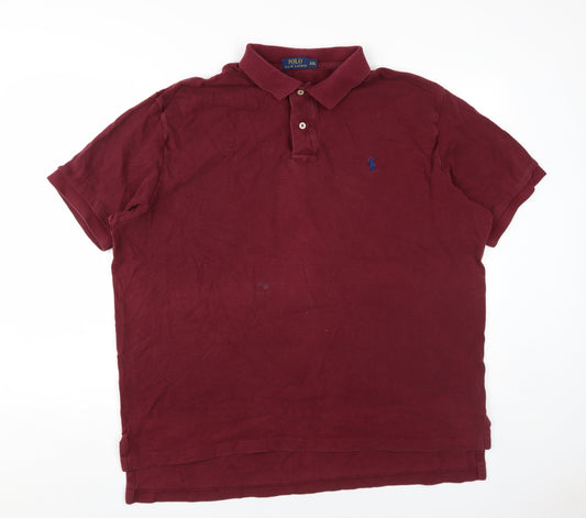 Ralph Lauren Men's Red 2XL Polo Shirt, Cotton, Casual Wear
