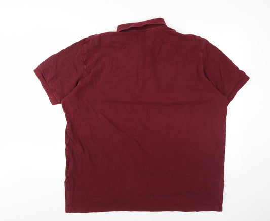 Ralph Lauren Men's Red 2XL Polo Shirt, Cotton, Casual Wear