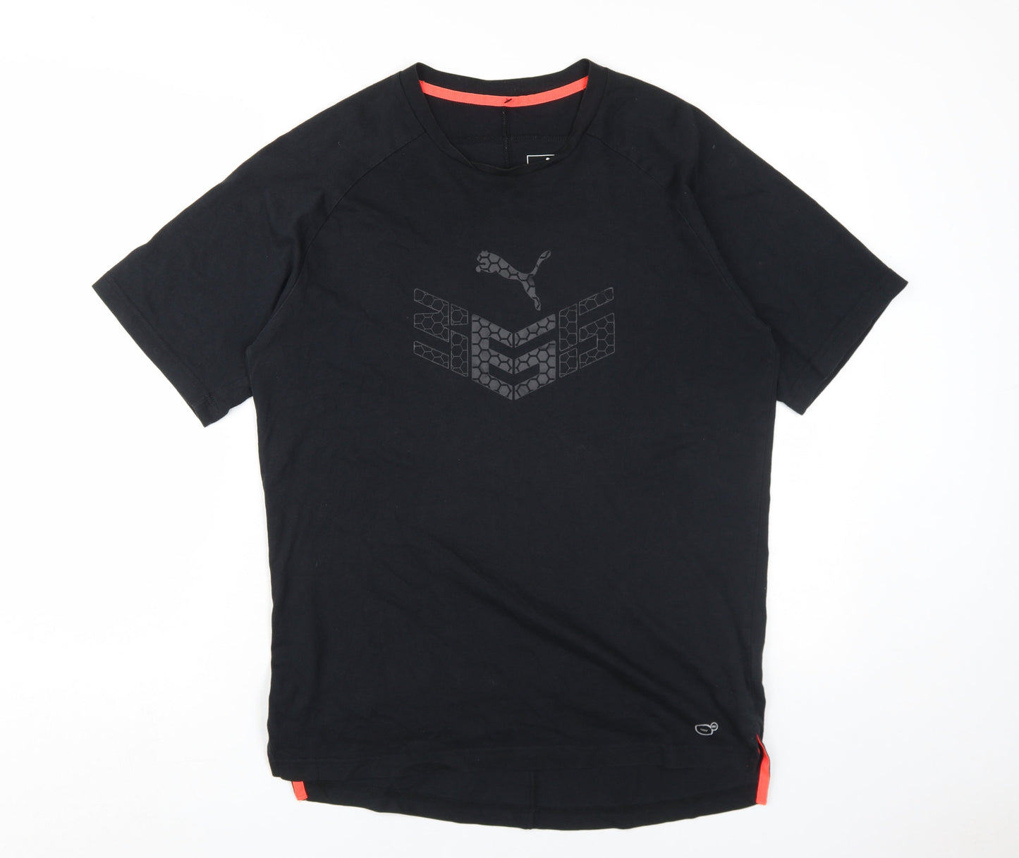 Puma Men's Black Graphic Print T-Shirt L Regular