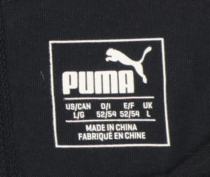 Puma Men's Black Graphic Print T-Shirt L Regular